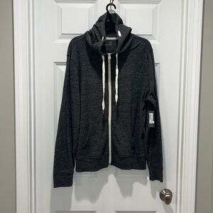 NWT Hoodie Jacket Full Zip heather Charcoal Gray Women’s Size XL unisex